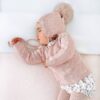 Gorro Orejero y Pelo Natural Pangasa Baby Rosa