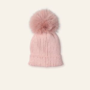 Gorro canalé 1 POMPOM artificial FLEUR VINTAGE