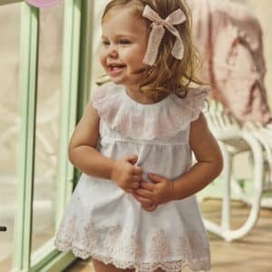 Vestido cintura encaje volantes Juliana