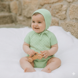 Traje 4P Corto M/C, culotte de punto, con gorro y patucos LIMA MUSEL  MAC ILUSION