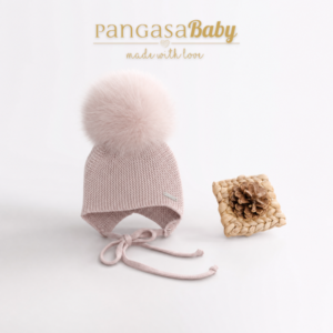 Alternative view of Set Gorro y Pelo Natural Rosa Vintage Pangasa Baby