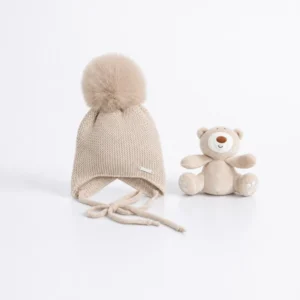 Alternative view of Set Gorro y Pelo Natural Piedra Pangasa Baby
