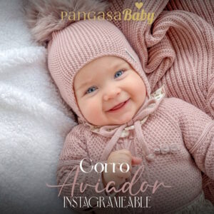 Set Gorro y Pelo Natural Rosa Vintage Pangasa Baby